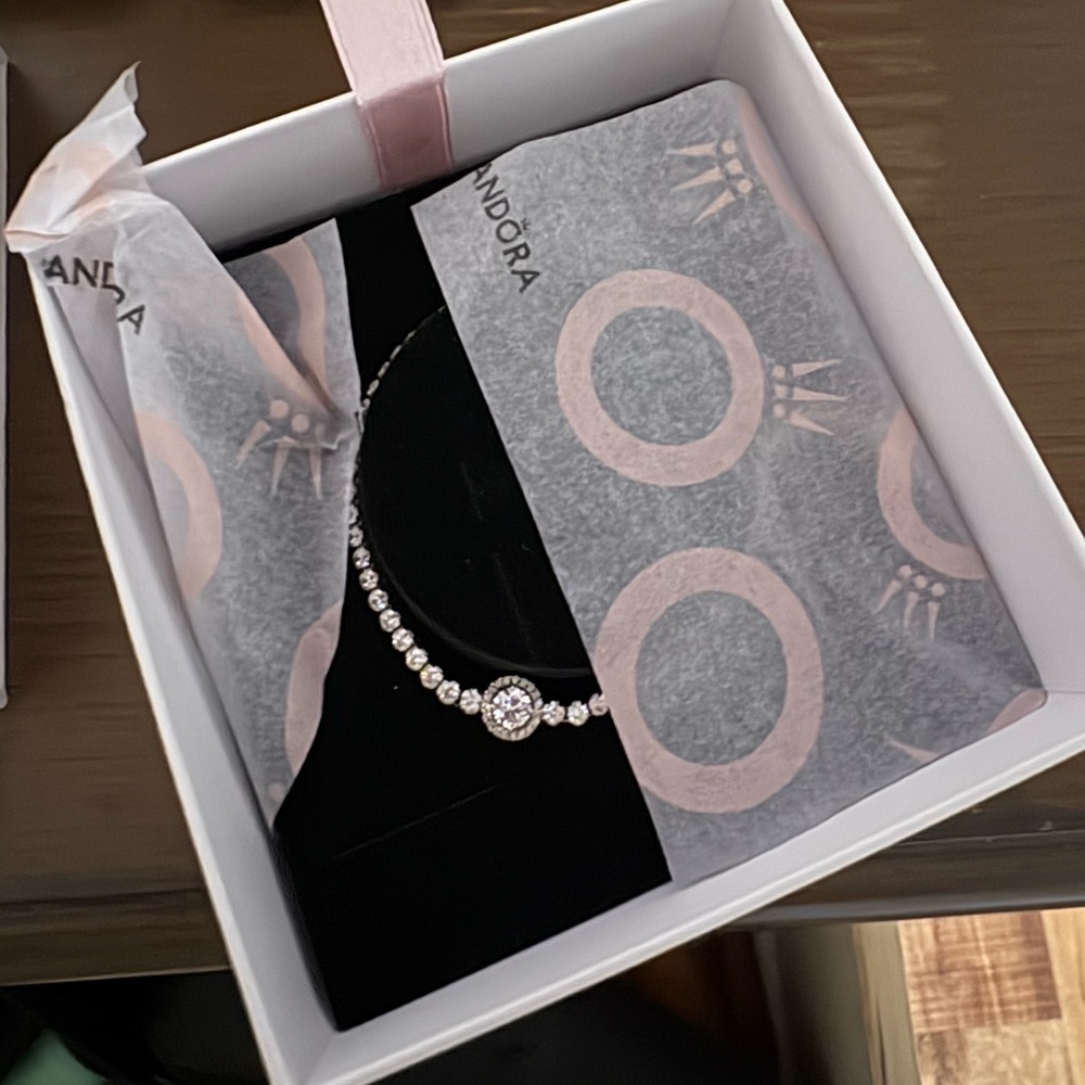 Pandora Silver Bracelet with Sparkling Stones